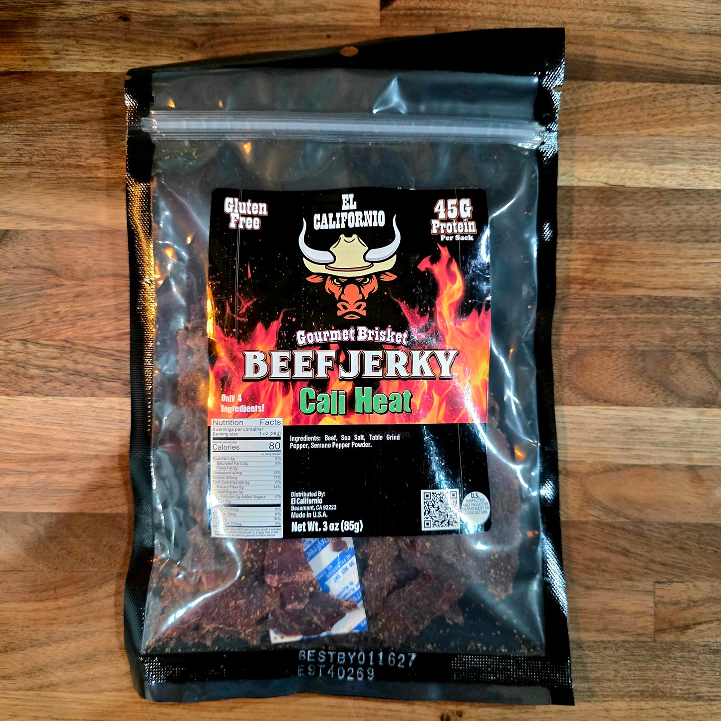 Cali Heat Powerhouse Jerky 3oz (ZERO SUGAR)