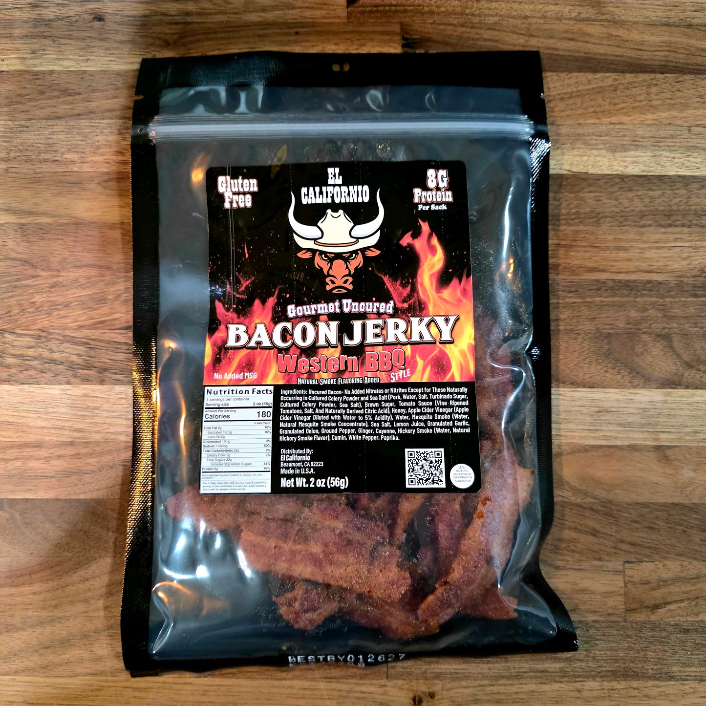 Western BBQ Uncured Bacon Jerky 2oz