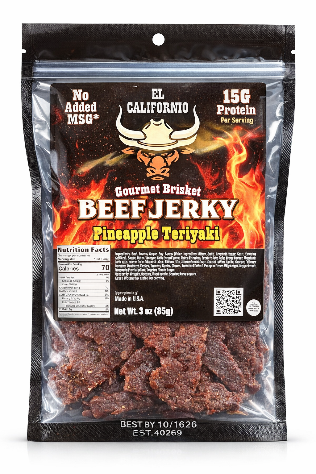 Pineapple Teriyaki Brisket Jerky 3oz