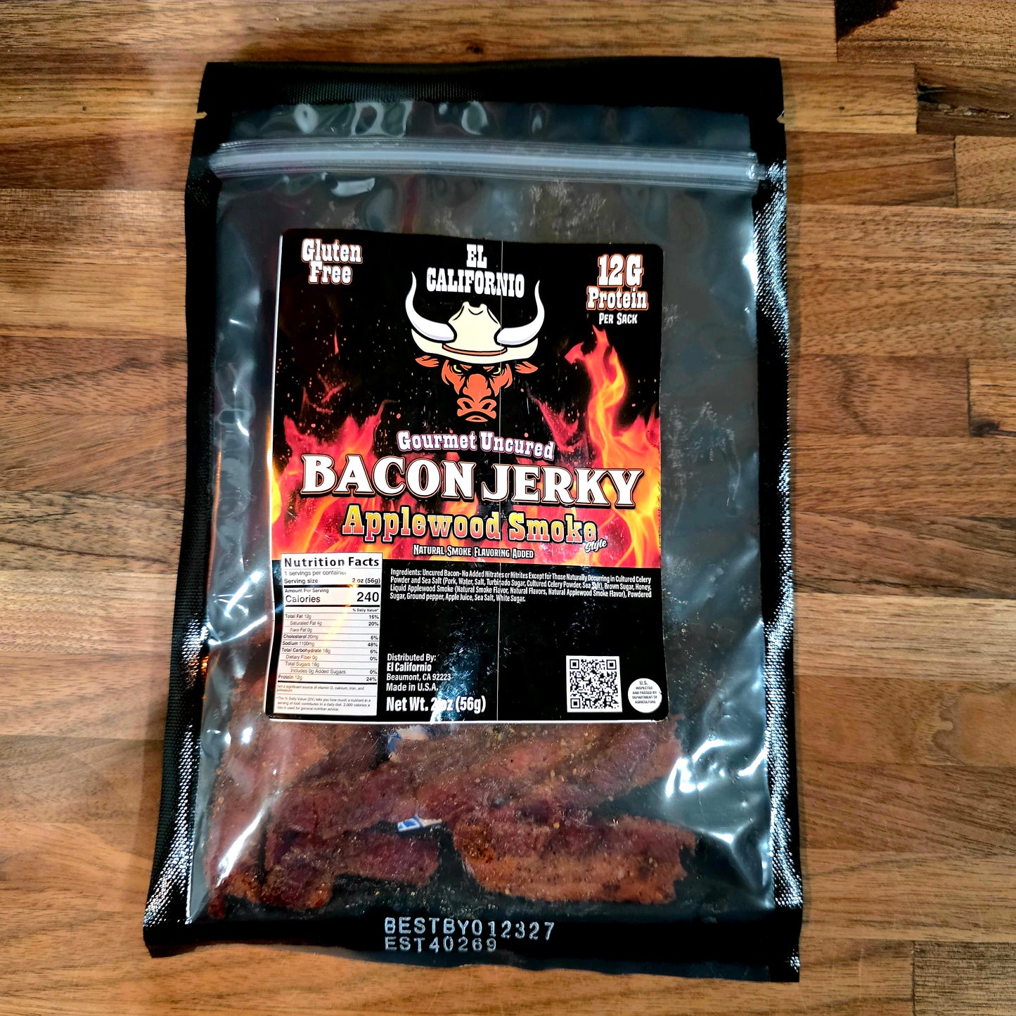 Applewood Smoke Uncured Bacon Jerky 2oz