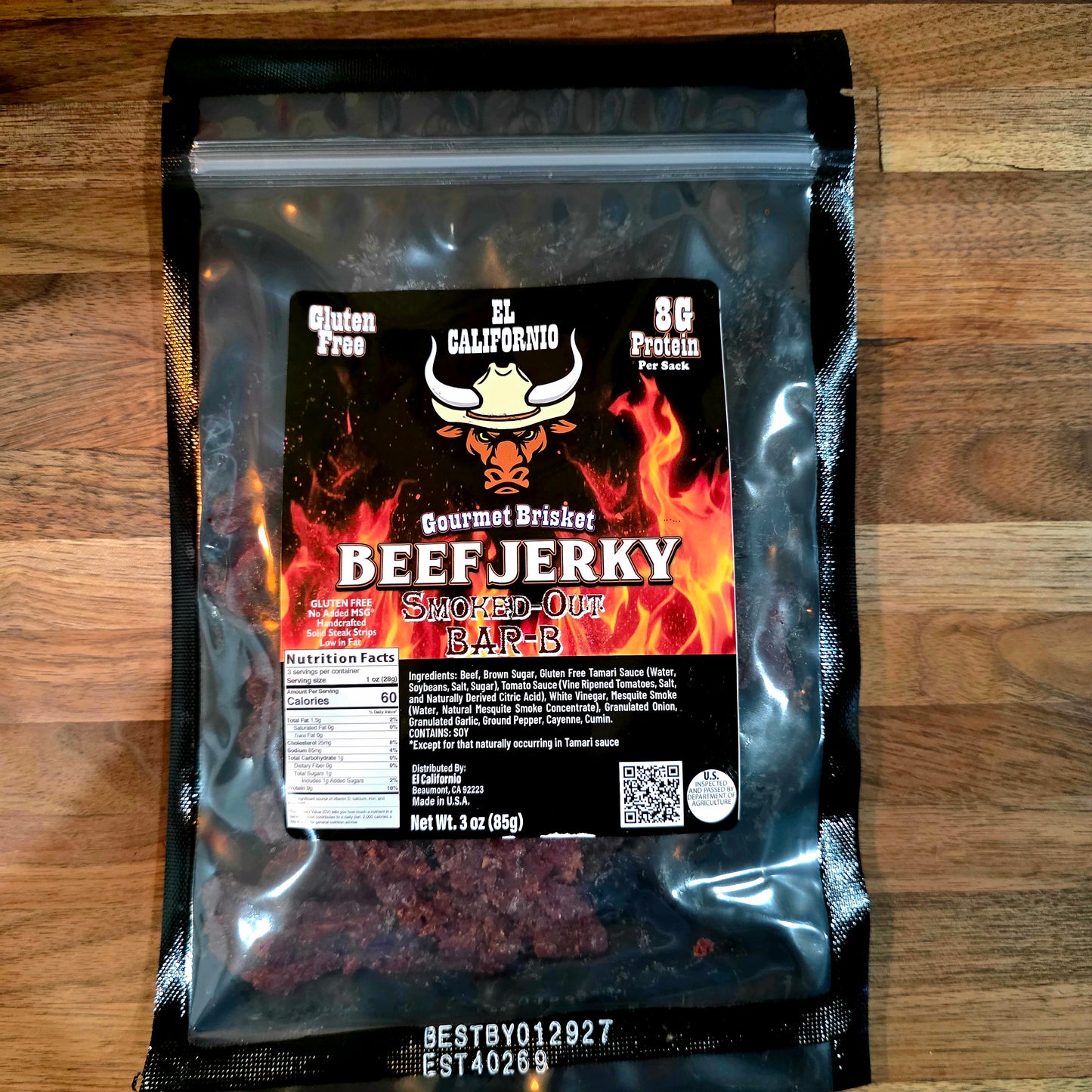 Smoked Out BBQ Gourmet Brisket Jerky 3oz